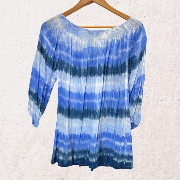Nomadic Traders Blue Pleated Blouse - Picture 2 of 3